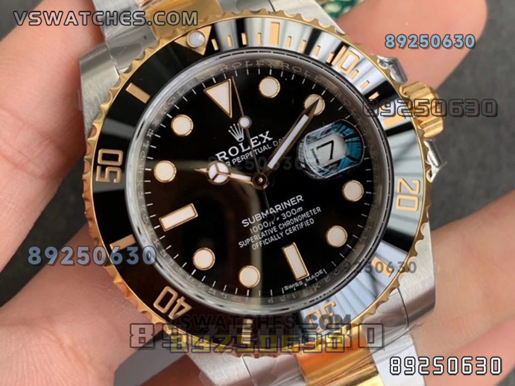 VS厂劳力士间金黑水鬼3135款复刻腕表-VS手表