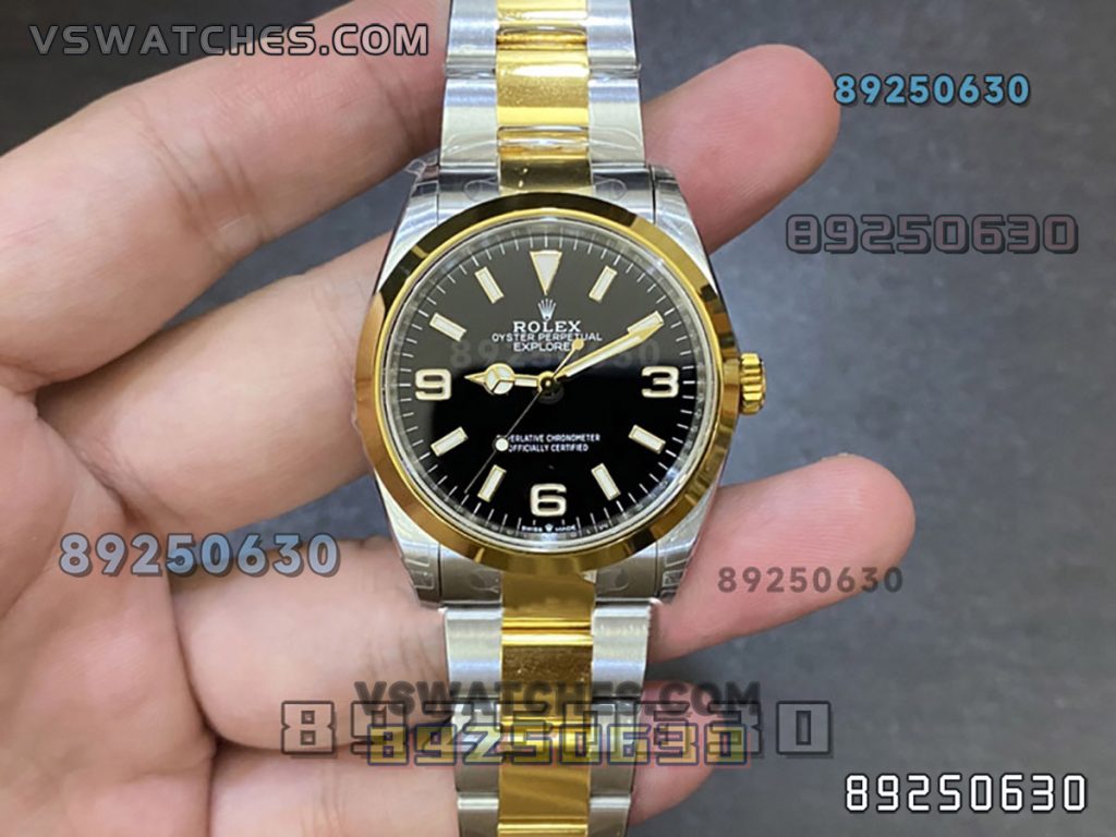 VS厂劳力士探险家36毫米间金黑款复刻腕表-VS手表