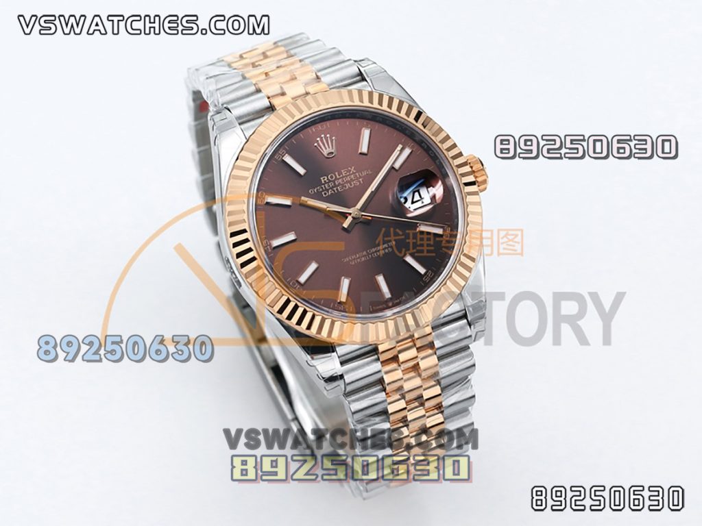 VS厂劳力士41日志型间玫瑰金灰格纹复刻腕表-VS手表