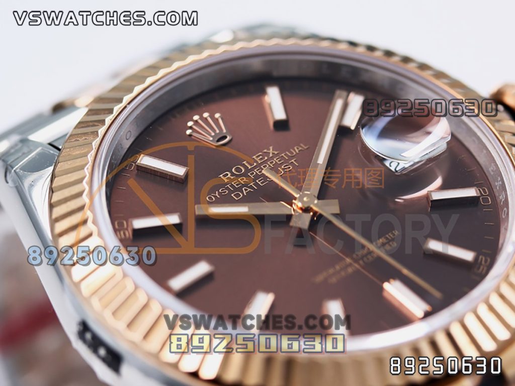 VS厂劳力士41日志型间玫瑰金灰格纹复刻腕表-VS手表