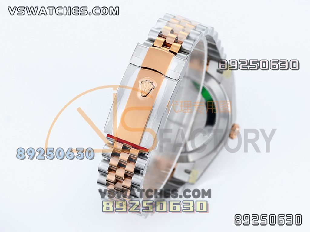 VS厂劳力士41日志型间玫瑰金灰格纹复刻腕表-VS手表